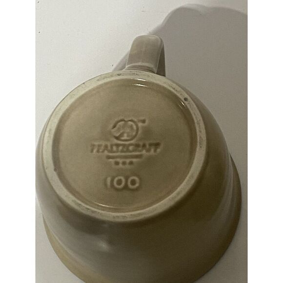 Pfaltzgraff Folk Art Stoneware Bowl Tan Blue Floral Primitive Country 6.25” - Picture 13 of 15